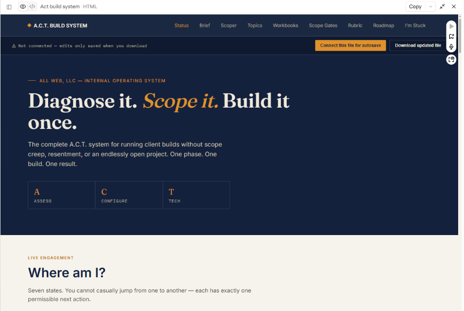 A.C.T. custom workflow system